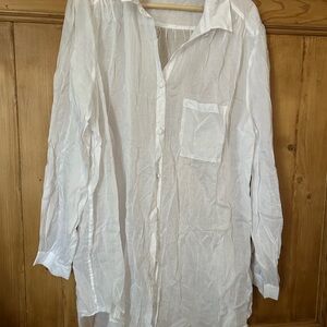 Skin Sheer White Blouse size 4 in skin sizing